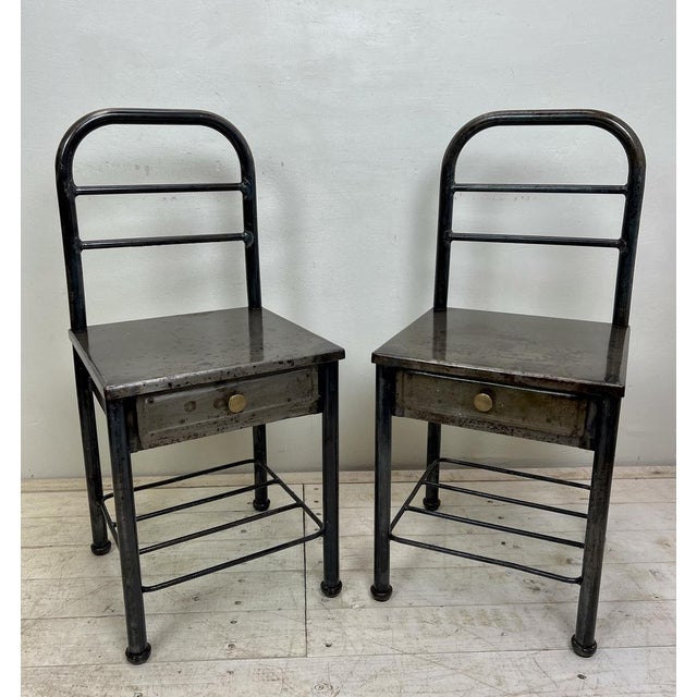 French Industrial Steel Nightstands, 1950s, Set of 2 For Sale - Image 16 of 17