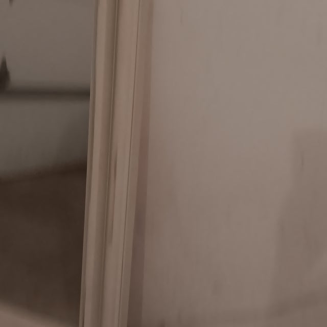 Vintage Antique White Solid Wood Framed Mirror With Natural Knotting Grain. For Sale - Image 14 of 14