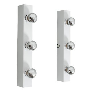 White Mirror Wall Lamps, Set of 2 For Sale