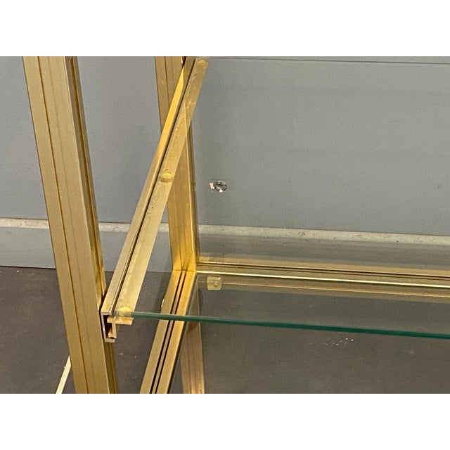 Vintage Storage Unit in Gold-Plated Metal and Glass by Pierre Vandel, 1970s For Sale - Image 9 of 16