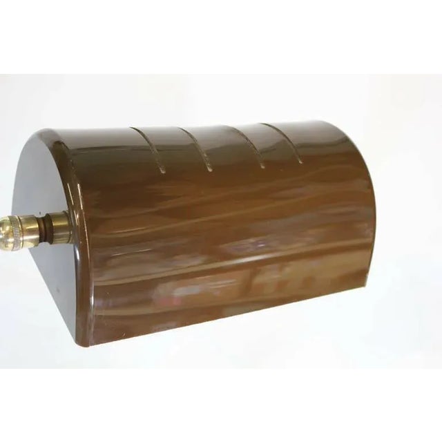 Brown 1960 Vintage Bauer Lamp Co. Swing-Arm Pair Pharmacy Floor Lamp Plexi Base-With Built in Rheostat Dim For Sale - Image 8 of 11