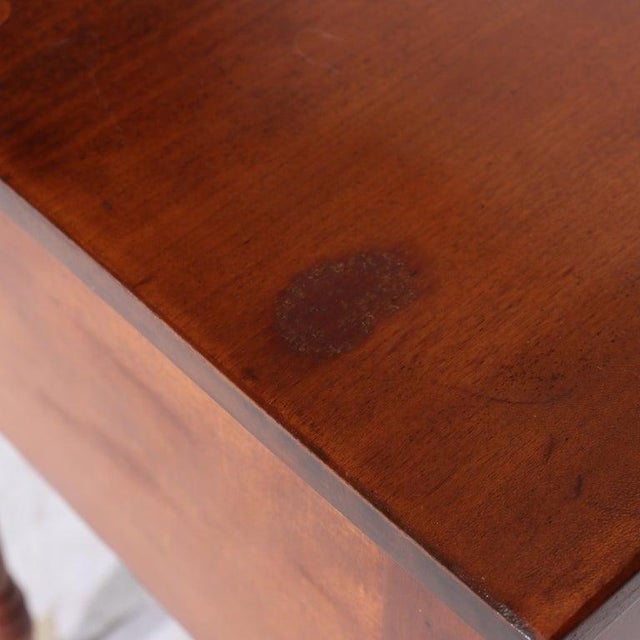 Antique Sheraton Cherry 2-Drawer Stand With Sandwich Glass Knobs C1840 For Sale - Image 14 of 18