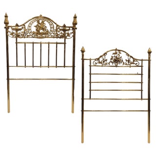 Set of Napoleon III Style Bed Headboards in Gilt Bronze, France, 1890s For Sale