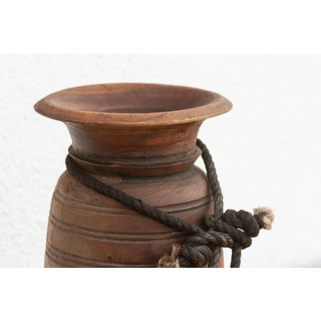 Farmhouse Slim Antique Wooden Milk Pot For Sale - Image 3 of 6