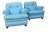 Frau Blue Leather Chairs from Poltrona Frau, 1970, Set of 2 For Sale