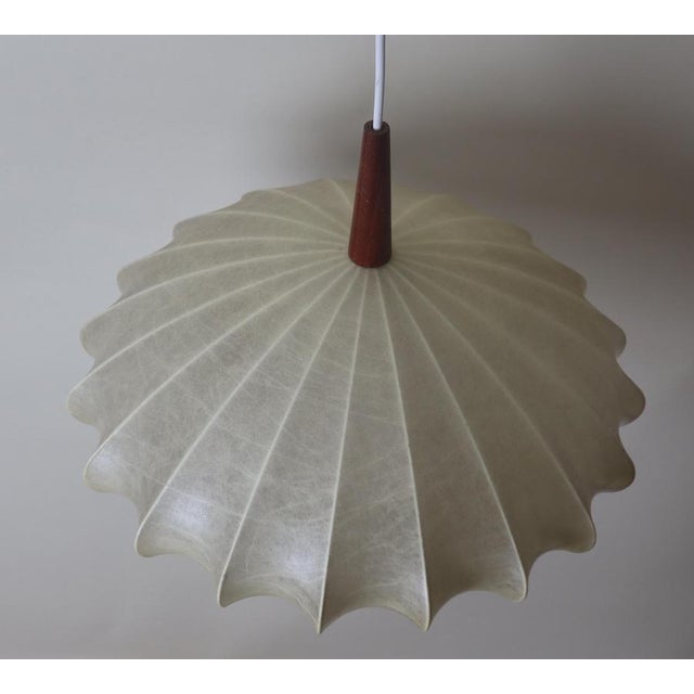 Cocoon Flower Pendant Lamp attributed to Friedel Brauer for Goldkant, 1960s For Sale - Image 3 of 16