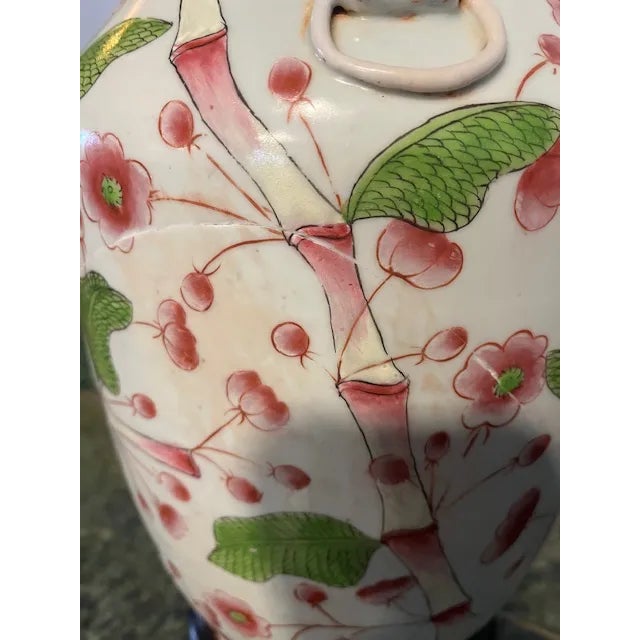 Pair of Late 19th Century Chinese Porcelain & Enameled Lamps For Sale - Image 9 of 12