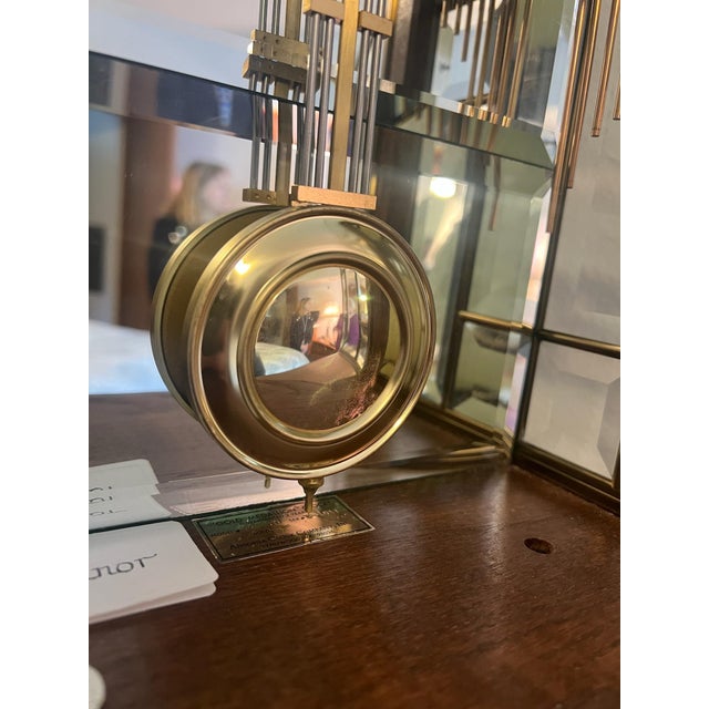 Vintage Ansonia “Gold Medallion” Mechanical Wall Clock – Triple Chime, Solid Wood Case For Sale - Image 9 of 12