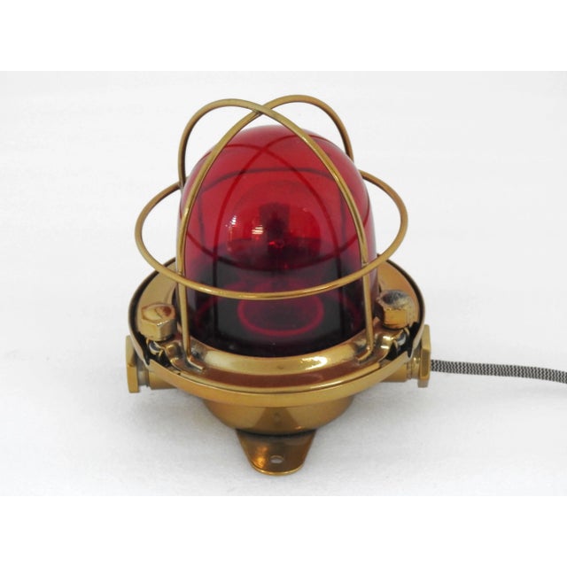 1990s 1990s Reclaimed Ship Slave Wall Deck Brass Finish Bulkhead Ceiling Nautical Light For Sale - Image 5 of 10