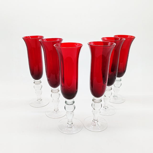 Red Ruby Glasses in Murano Glass, 1960s, Set of 6 For Sale - Image 8 of 8