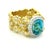 Stambolian 18k Gold Blue Zircon and Diamond Cocktail Ring, Size 8.75 For Sale - Image 13 of 14