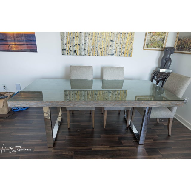Textile Bernhardt Henley Dining Table 84" + 6 Upholstered McCreary Chairs For Sale - Image 7 of 7