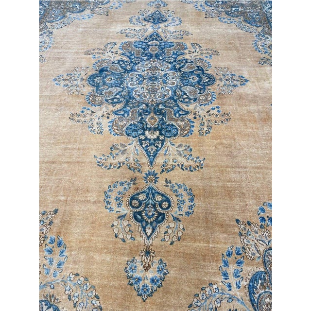 Vintage Old Persian Kerman Area Rug 10x13 For Sale - Image 9 of 11