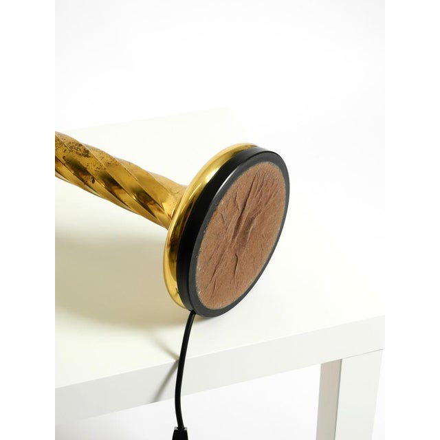 Large Column-Style Table Lamp in Brass with Frosted Glass Globe, 1960s For Sale - Image 12 of 18