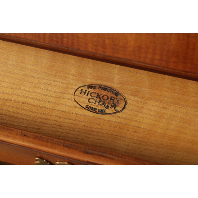 1990s Hickory Chair Chippendale Style Tiger Maple Secretory Desk For Sale In Philadelphia - Image 6 of 13