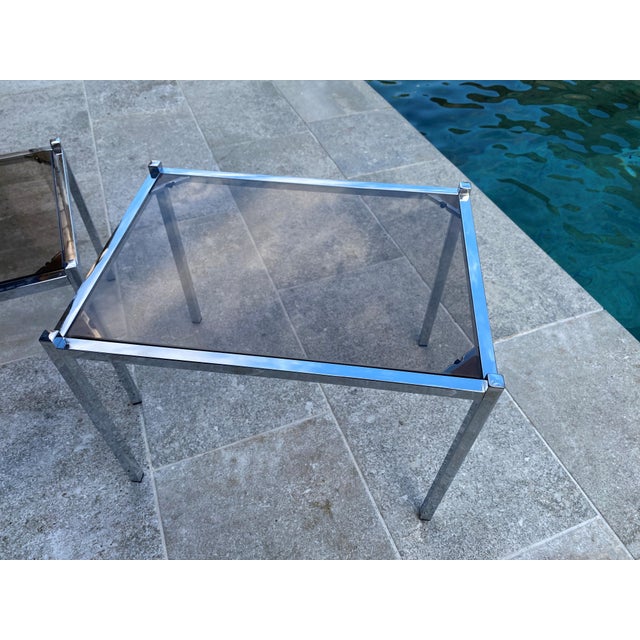 1970s Vintage Chrome and Glass Nesting Tables, 1970, Set of 3 For Sale - Image 5 of 18