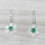 Modern 1.70ctw Emerald Diamond Flower Drop Earrings 14k White Gold Lever Backs For Sale - Image 3 of 5