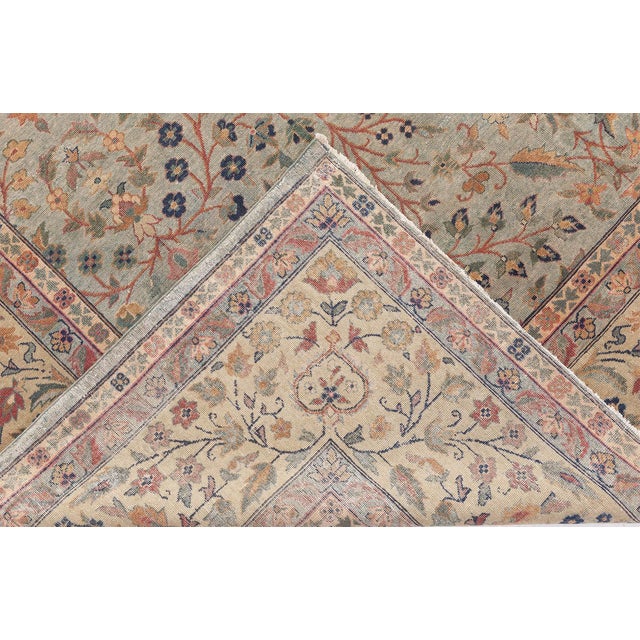 Authentic Indian Botanic Handmade wool Rug For Sale - Image 11 of 14