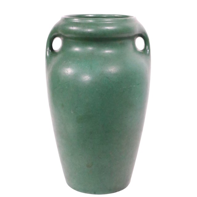 Weller Pottery Arts and Crafts Green Matte Glaze Pottery Vase C. 1910's For Sale - Image 4 of 11
