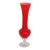 Ruby Red Glass Vase With Clear Cut Pedestal Base Mid Century Modern Style 4883b For Sale