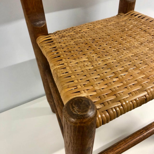 Antique Shaker Style Oak Child’s Chair With Rush Seat. For Sale In Greenville, SC - Image 6 of 12