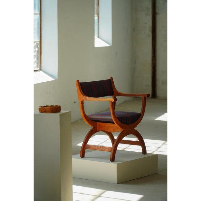 Danish Modern Oak Model Kurul Armchairs attributed to Henning Kjærnulf, 1960s, Set of 2 For Sale - Image 6 of 18