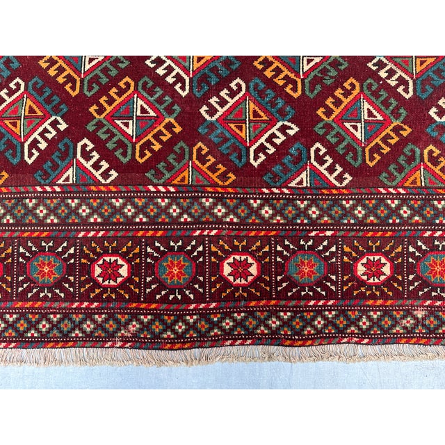 Burgundy Antique Beshir Hand-Knotted Wool Rug - 8'8" X 6'3" For Sale - Image 8 of 16