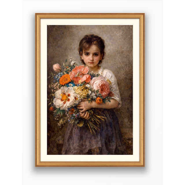 Atelier Aria Lumae Bouguereau and Rachel Ruysch Style Girl With Dutch Golden Age Bouquet Fine Art Gallery Board Print 16 X 24 For Sale - Image 12 of 15