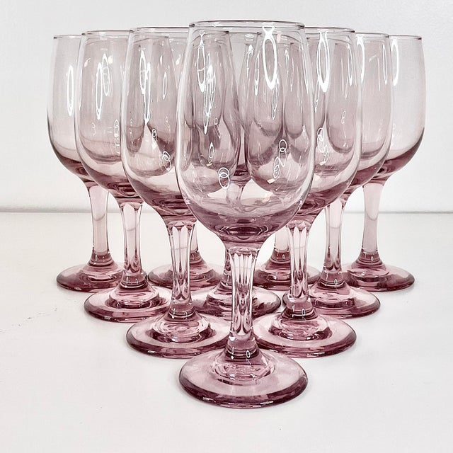 Amethyst 1980s Vintage Hollywood Regency Boho Chic Amethyst Violet Wine Glasses - Set of 10 For Sale - Image 8 of 8