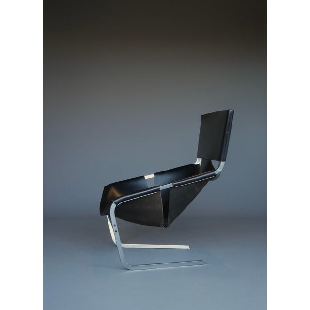 Artifort Model F444 Lounge Chair with Black Leather Seat by Pierre Paulin for Artifort, 1970s For Sale - Image 4 of 18