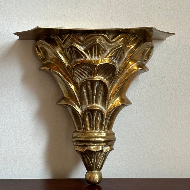 Renaissance Mid-20th Century Italian Renaissance-Style Solid Brass Wall Bracket For Sale - Image 3 of 17