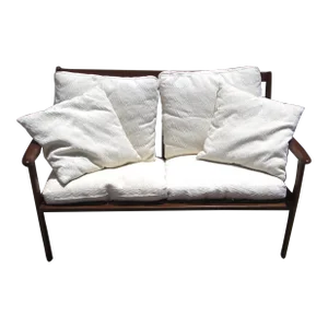 Mid 20th Century 2 Seater Teak Scandinavian Modern Wooden Sofa, Made in Sweden
