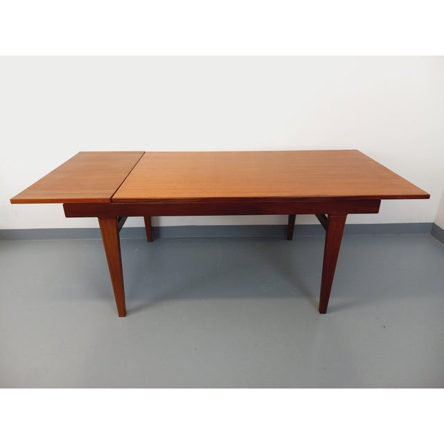 Vintage Scandinavian Dining Table in Teak with Extension, 1960s For Sale - Image 16 of 18