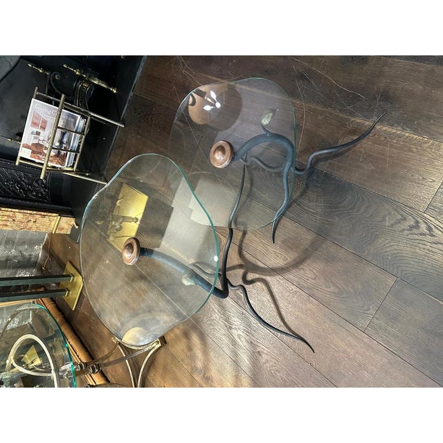 Dutch Organic Studio Design Wrought Iron Side Tables, 1990, Set of 2 For Sale - Image 6 of 10