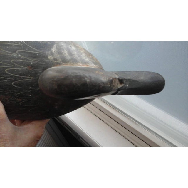 Brown Antique American Folk Art Wooden Duck Decoy With Rare Swivel Head For Sale - Image 8 of 16