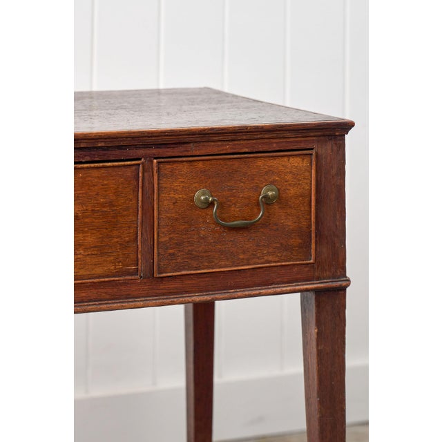 English Early 19th Century Oak Three-Drawer Side Table For Sale - Image 3 of 13