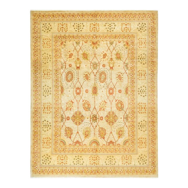 Mogul Collection Hand-Knotted Area Rug - Ivory 8' 2" x 10' 6" For Sale