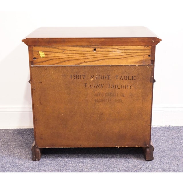 Davis Cabinet Co. Tawny Cherry Italian Inspired Traditional 25" Three Drawer Nightstand - Model 1907 For Sale - Image 12 of 14