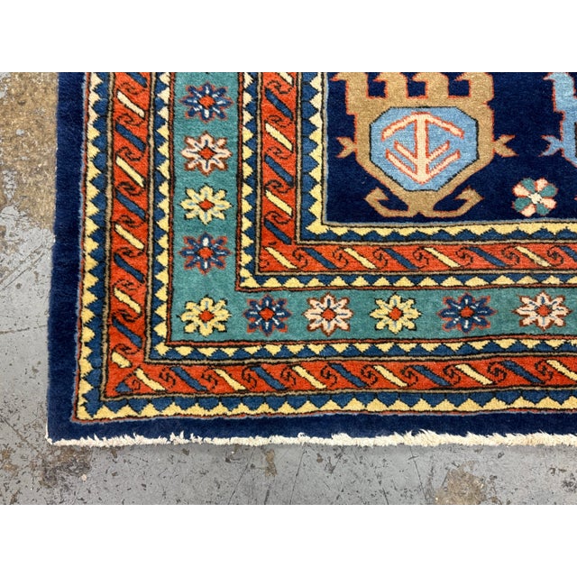 6ft 6in × 9ft 1in Persain Hand-Knotted Wool Tribal Area Rug For Sale - Image 4 of 12