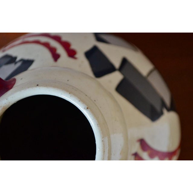 Large Art Deco Vase with Double Handles from Betzy Augeron, France, 1930s For Sale - Image 13 of 18