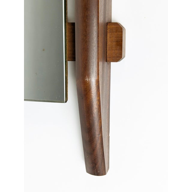 Italian Teakwood and Mirrored Glass Wall Mirror, 1960s For Sale - Image 6 of 9