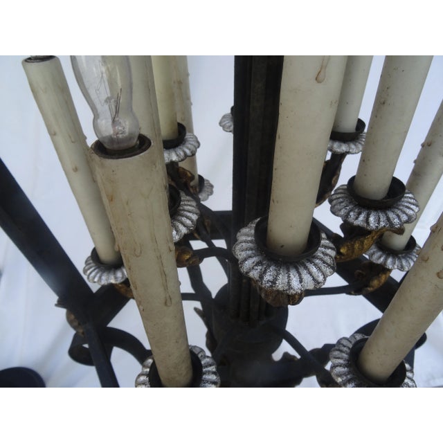 1990s Massive Paul Ferrante Style French Iron Lantern For Sale - Image 5 of 11