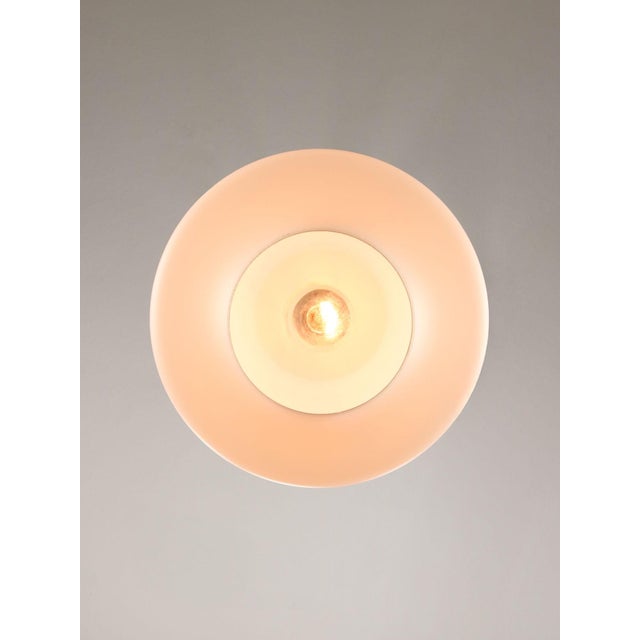 Mid-Century Modern Italian Opaline Glass and Brass Pendant Lamp For Sale - Image 11 of 16