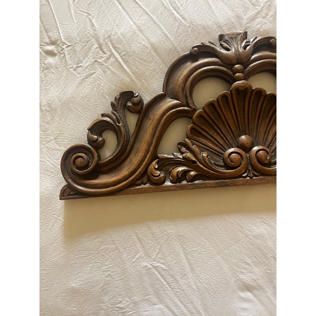 Carved Wooden Pediment With Large Shell For Sale - Image 12 of 12