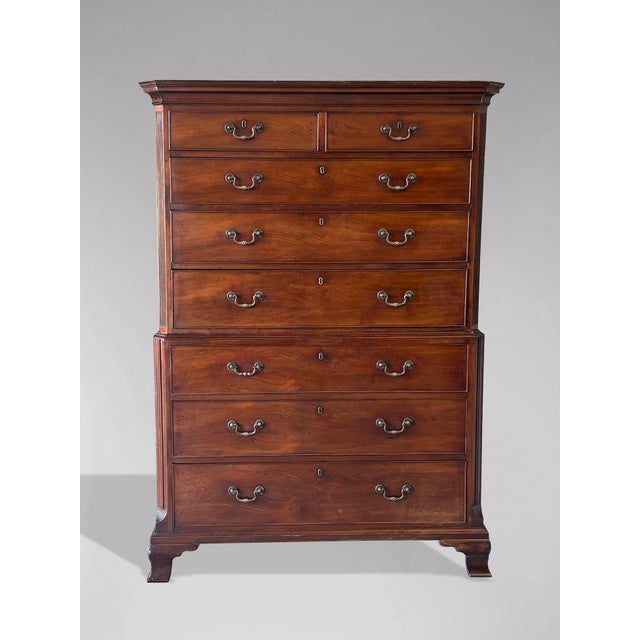 Antique George III Mahogany Chest, 1780 For Sale - Image 9 of 10