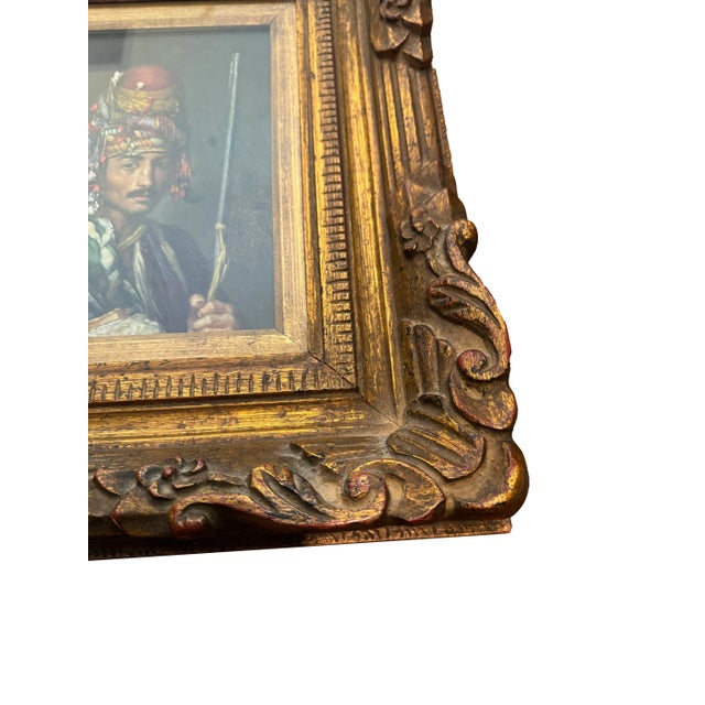 Antique Oil Painting Inspired by the Original c.1869 French Masterpiece "Bashi Bazouk" by Jean-Léon Gerome For Sale - Image 4 of 7