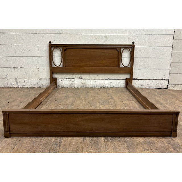 Italian Vintage Full Size Italian Provincial Neoclassical Tuscan Style Bed For Sale - Image 3 of 11