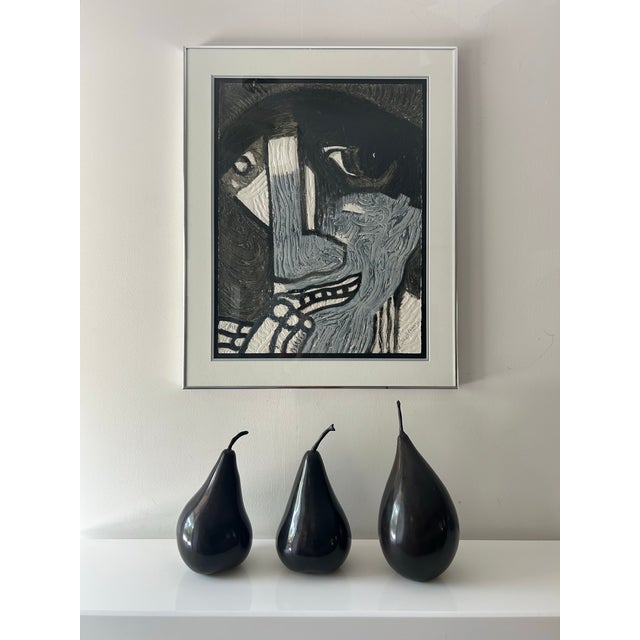 1980's Bronze Trio of Large Abstract Pear Sculptures For Sale - Image 11 of 11