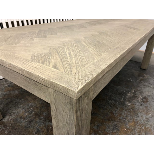 French Restoration Hardware Herringbone Rectangular Dining Table Chairish