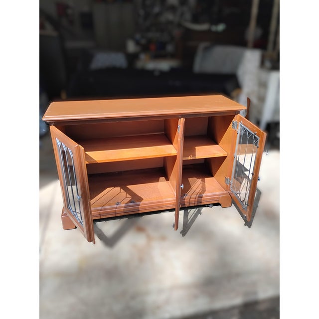 Restored and refinished buffet in excellent condition. I don't know the manufacturer. From a smoke free home. Measures 48”...